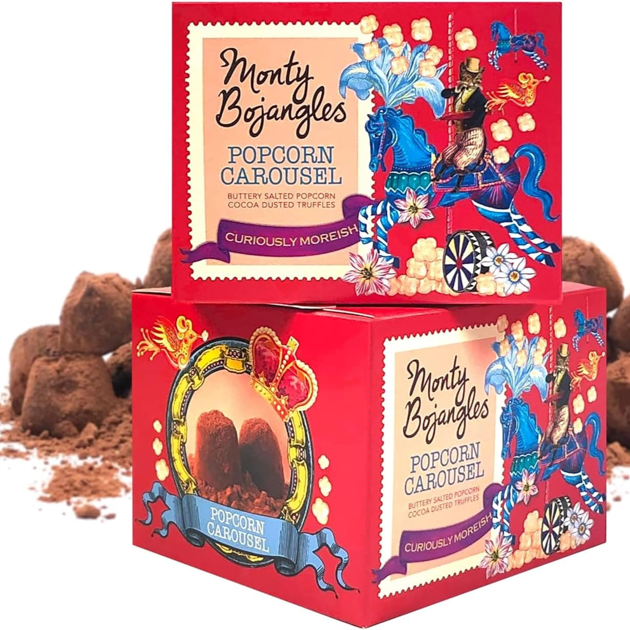 Monty Bojangles - Popcorn Carousel Chocolate Truffle Cube 150g