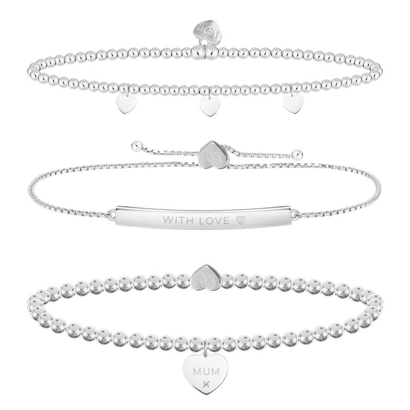 Life Charms - Occasion Gift Box for Mum Silver Bracelets