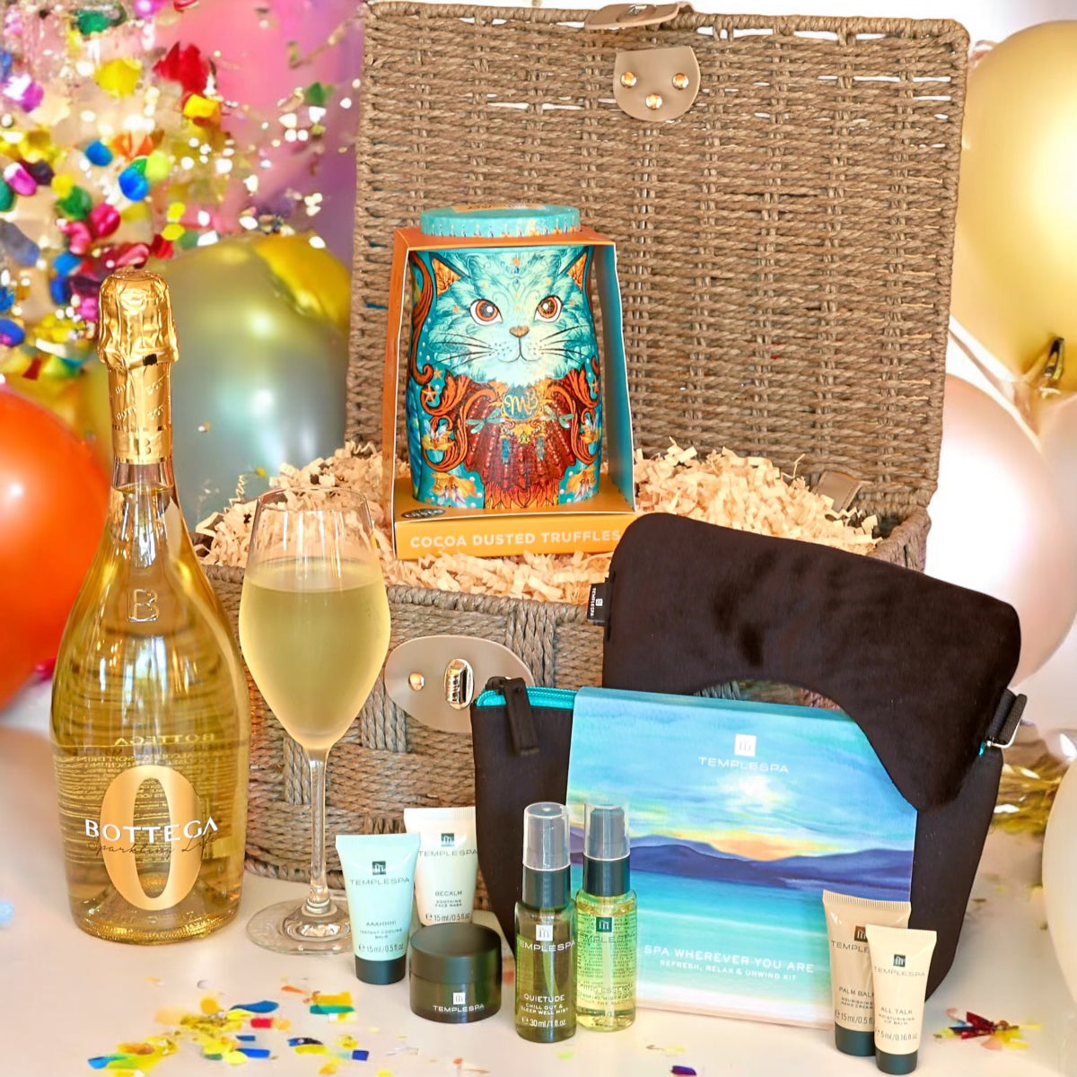 Beauty Hamper - Relax with Bubbles, Truffles & TempleSpa