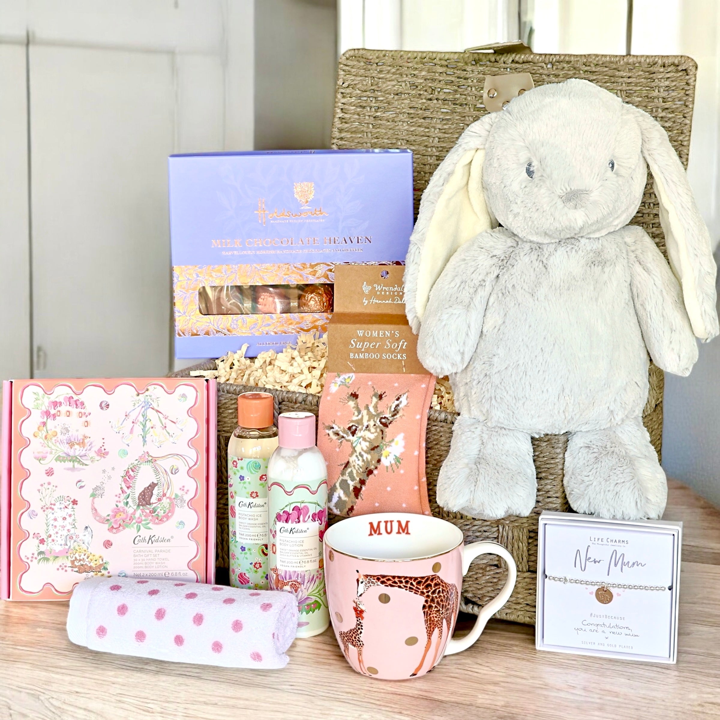 New Mum Pamper & Treats with Super Soft Bunny - Baby & Parent Hamper