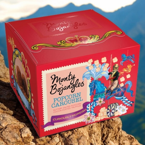 Monty Bojangles - Popcorn Carousel Chocolate Truffle Cube 150g