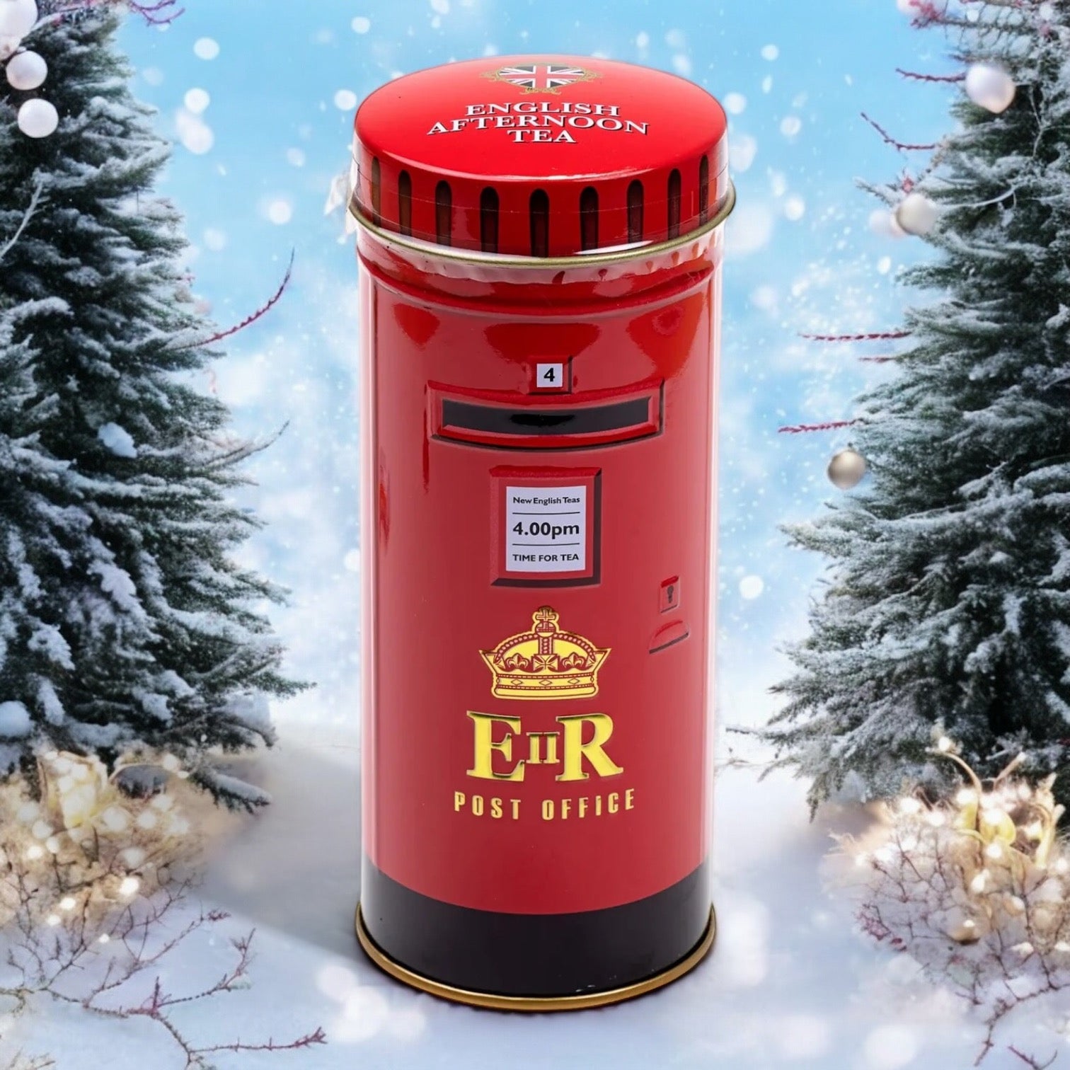 English Post Box Afternoon Tea Mini Tin With 14 Individually Wrapped Teabags