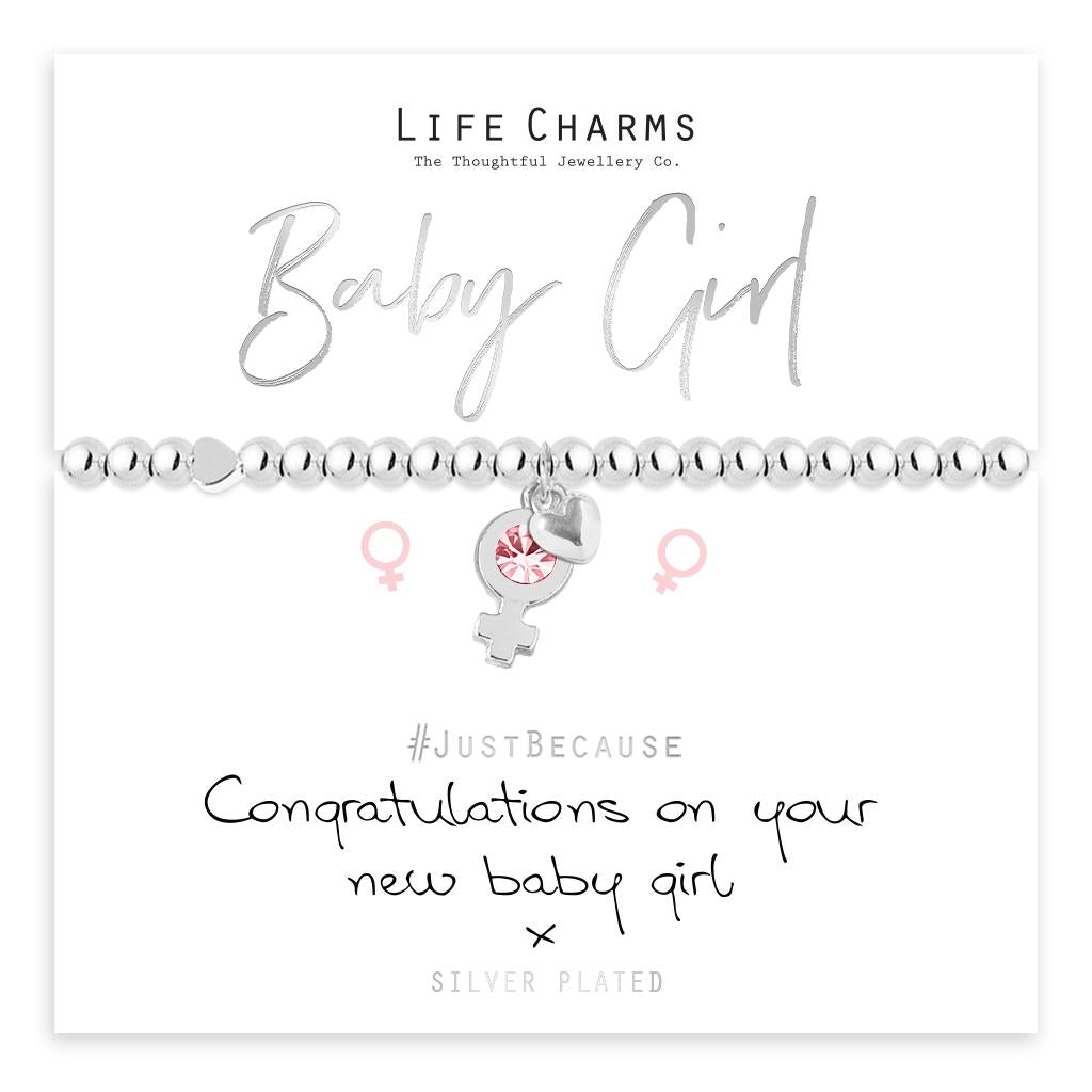 Life Charms - Baby Girl Silver Bracelet
