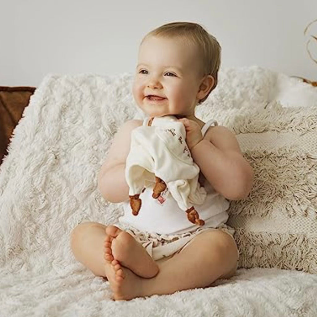 Sophie the Giraffe comforter with soother holder