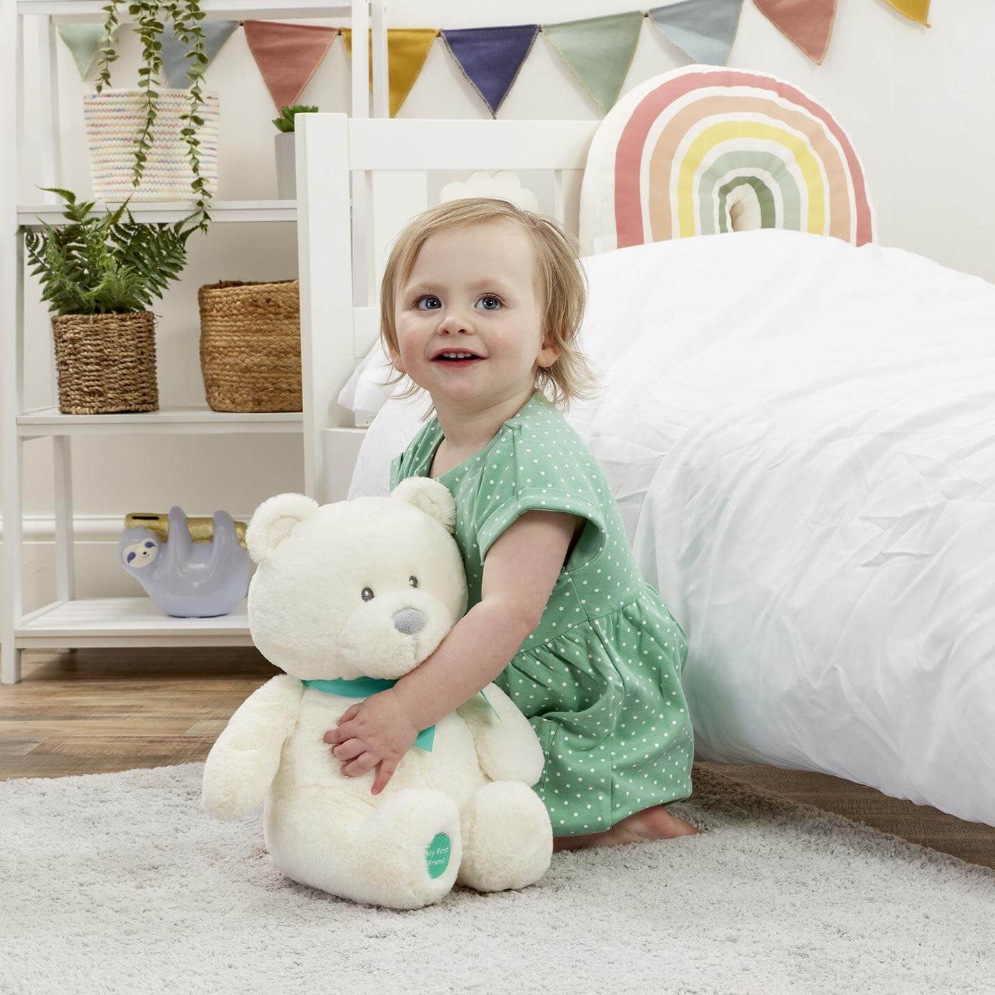 My First Cuddly Friend Gift Set with Large Super Soft Teddy & Comfort Blanket