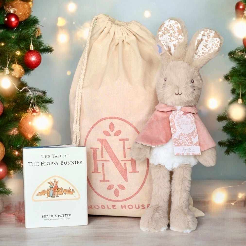 Peter Rabbit Gift Set with Signature Collection Flopsie Bunny & Book