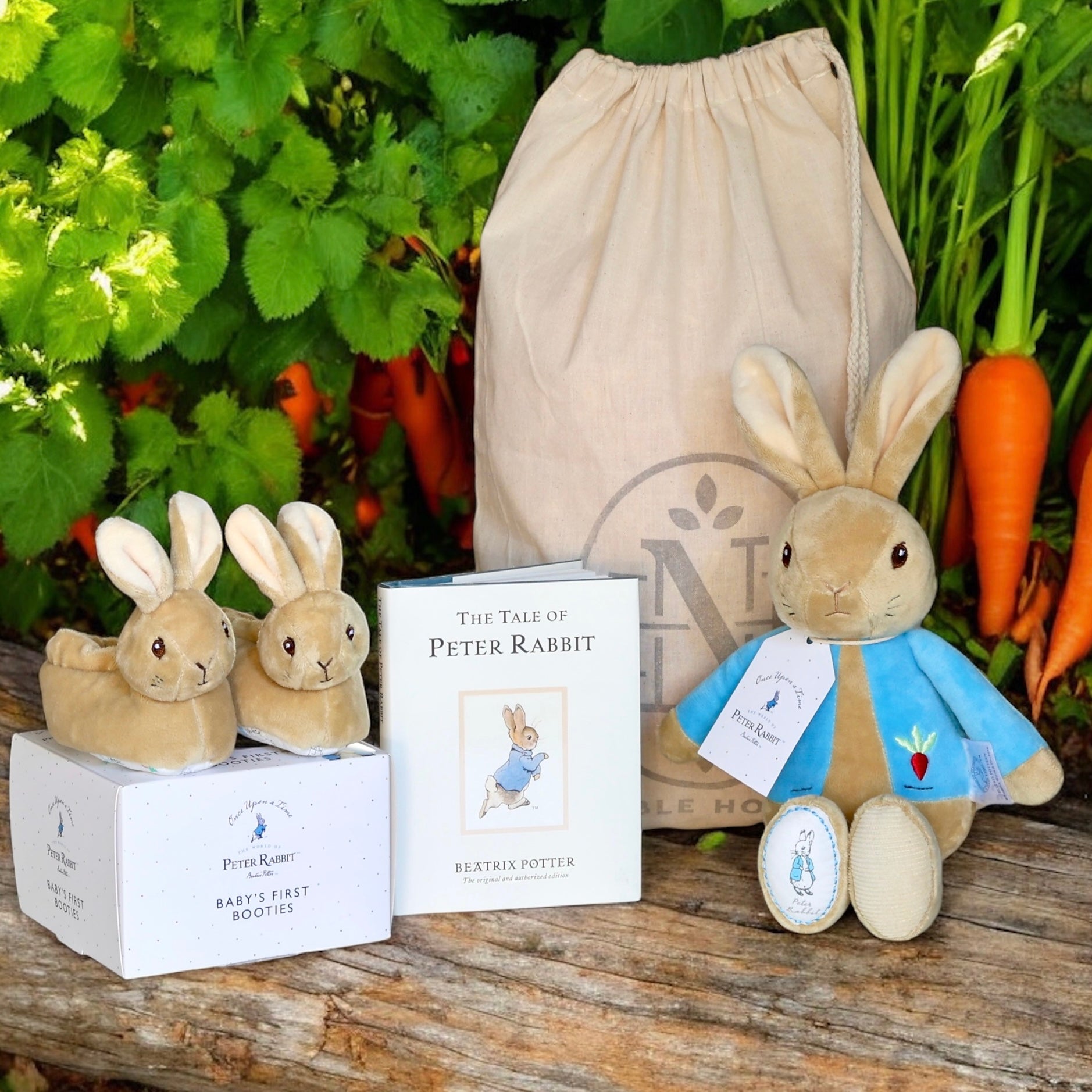 Peter Rabbit Gift Set with My First Peter Rabbit Soft Toy, Baby Booties & Book