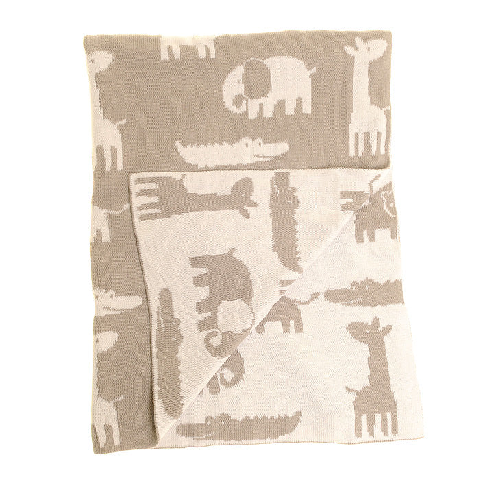 Ziggle Grey and White Safari Blanket