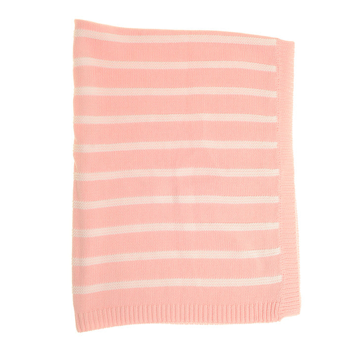 Ziggle Pink and White Stripes Blanket