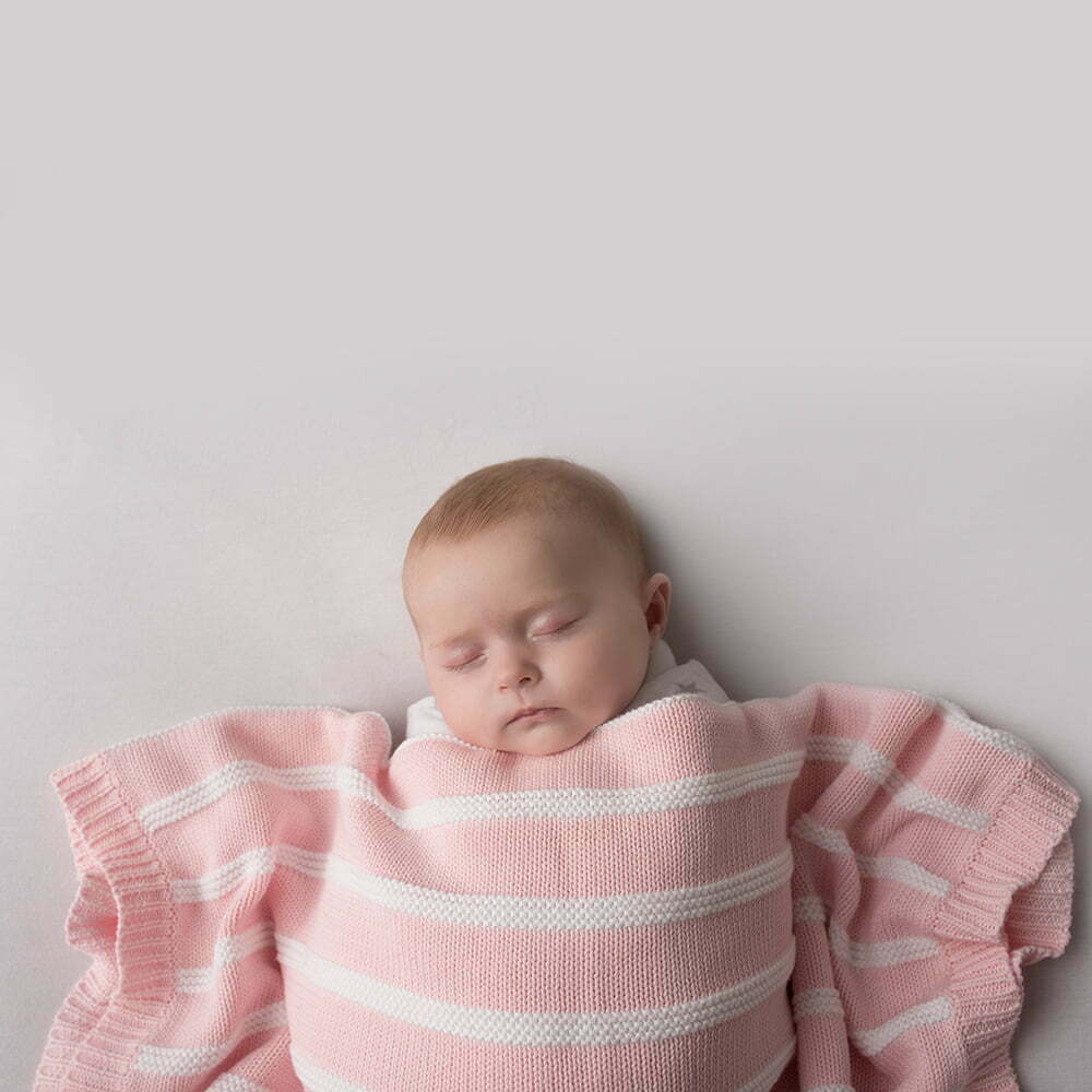 Ziggle Pink and White Stripes Blanket