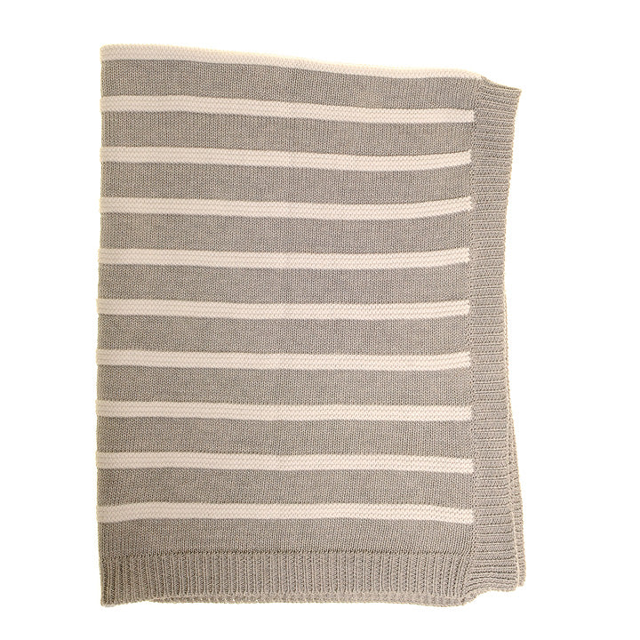 Ziggle Grey and White Stripes Blanket