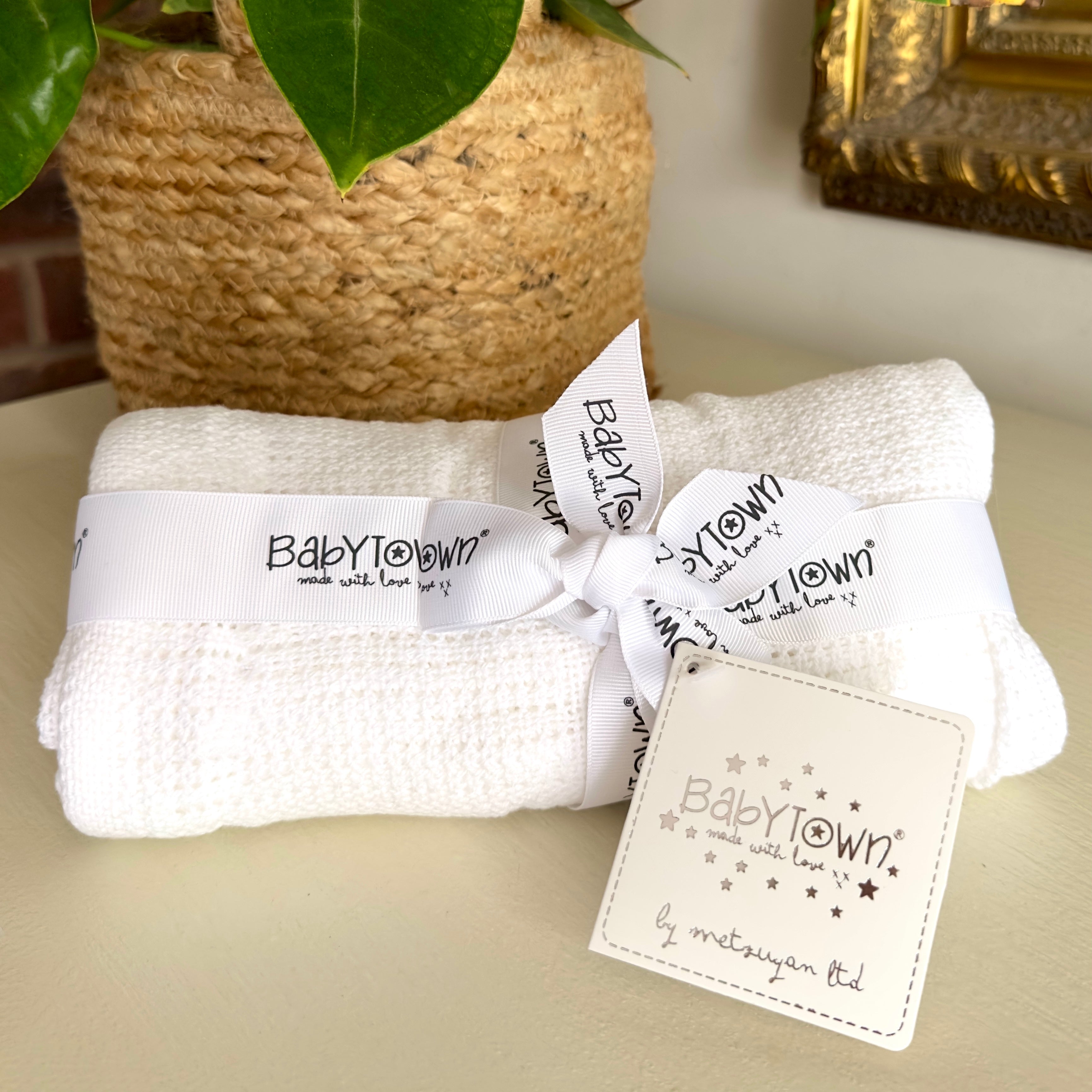 Soft Baby Cellular Blanket 100% Cotton - White