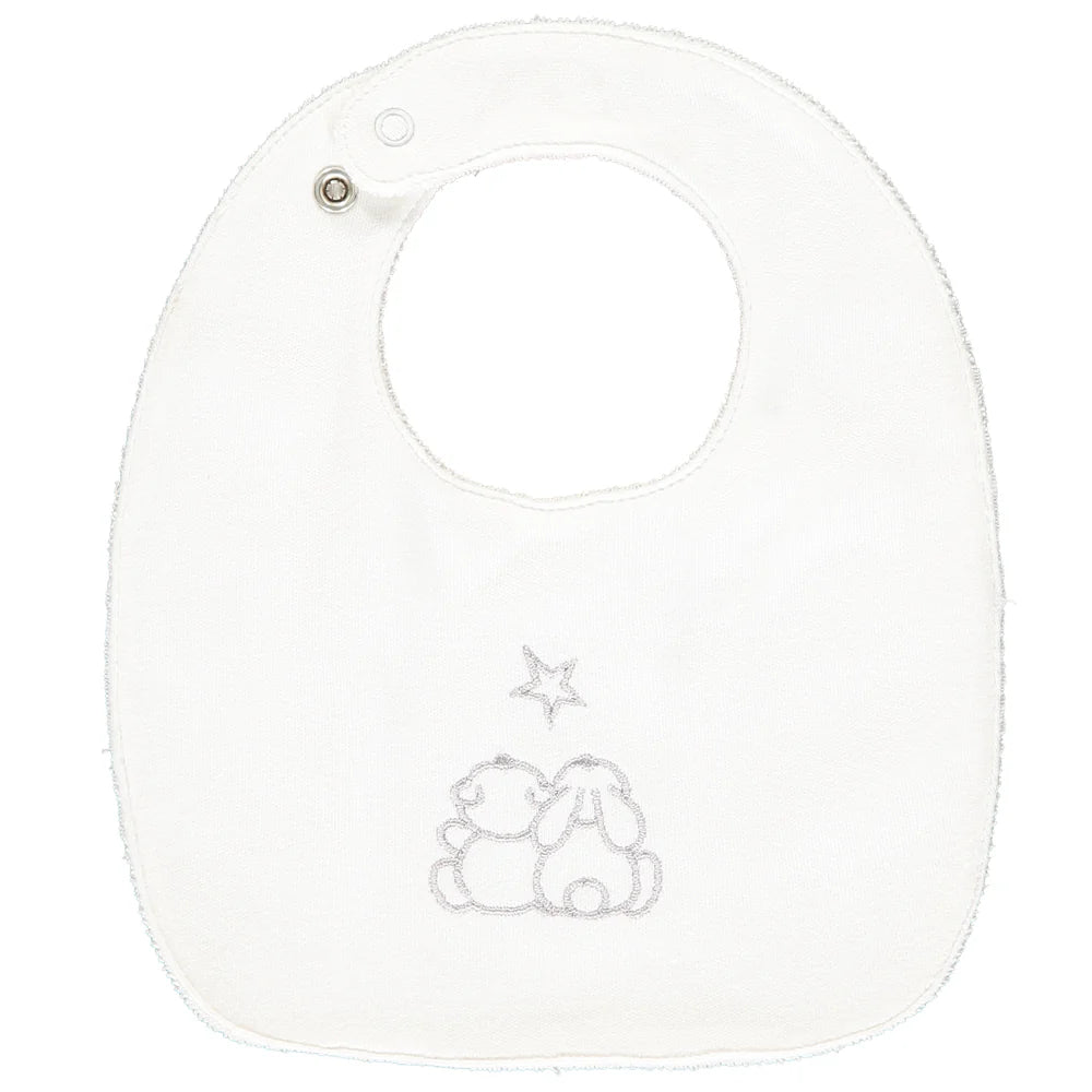 Emile et Rose Teddie Grey Star Print Bib Gift Set