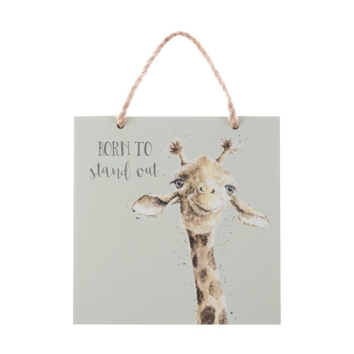 Wrendale Designs - Giraffe Wooden Plaque Born to Stand Out