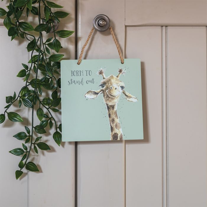 Wrendale Designs - Giraffe Wooden Plaque Born to Stand Out