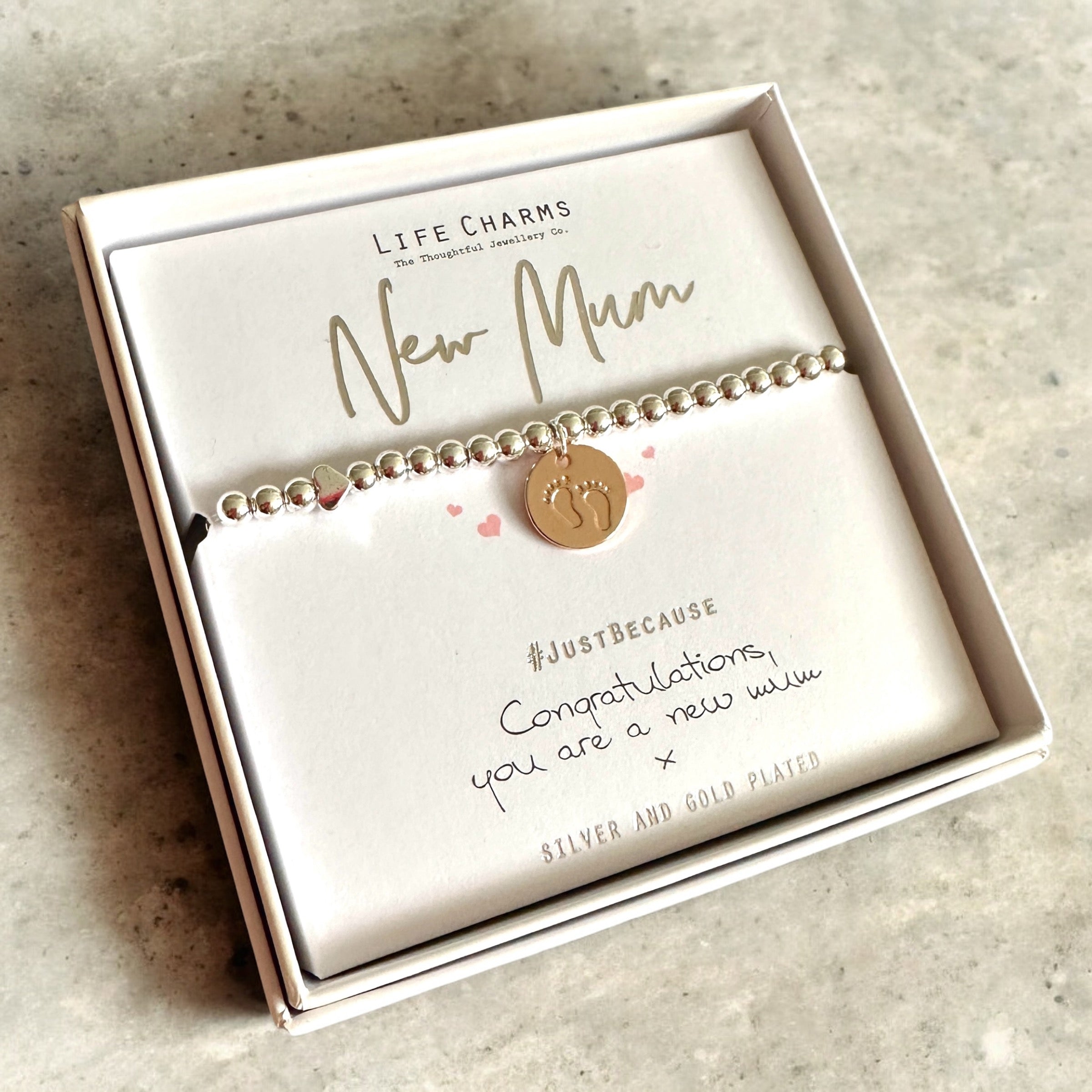 Life Charms - New Mum Silver Bracelet