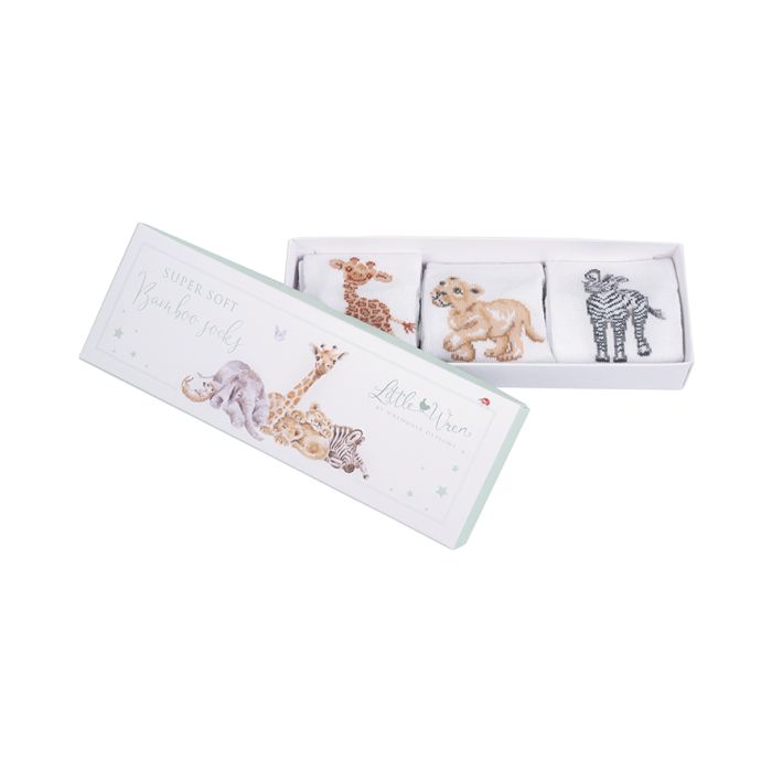 Wrendale Designs - Little Savannah African Animal Newborn Baby Sock Gift Box