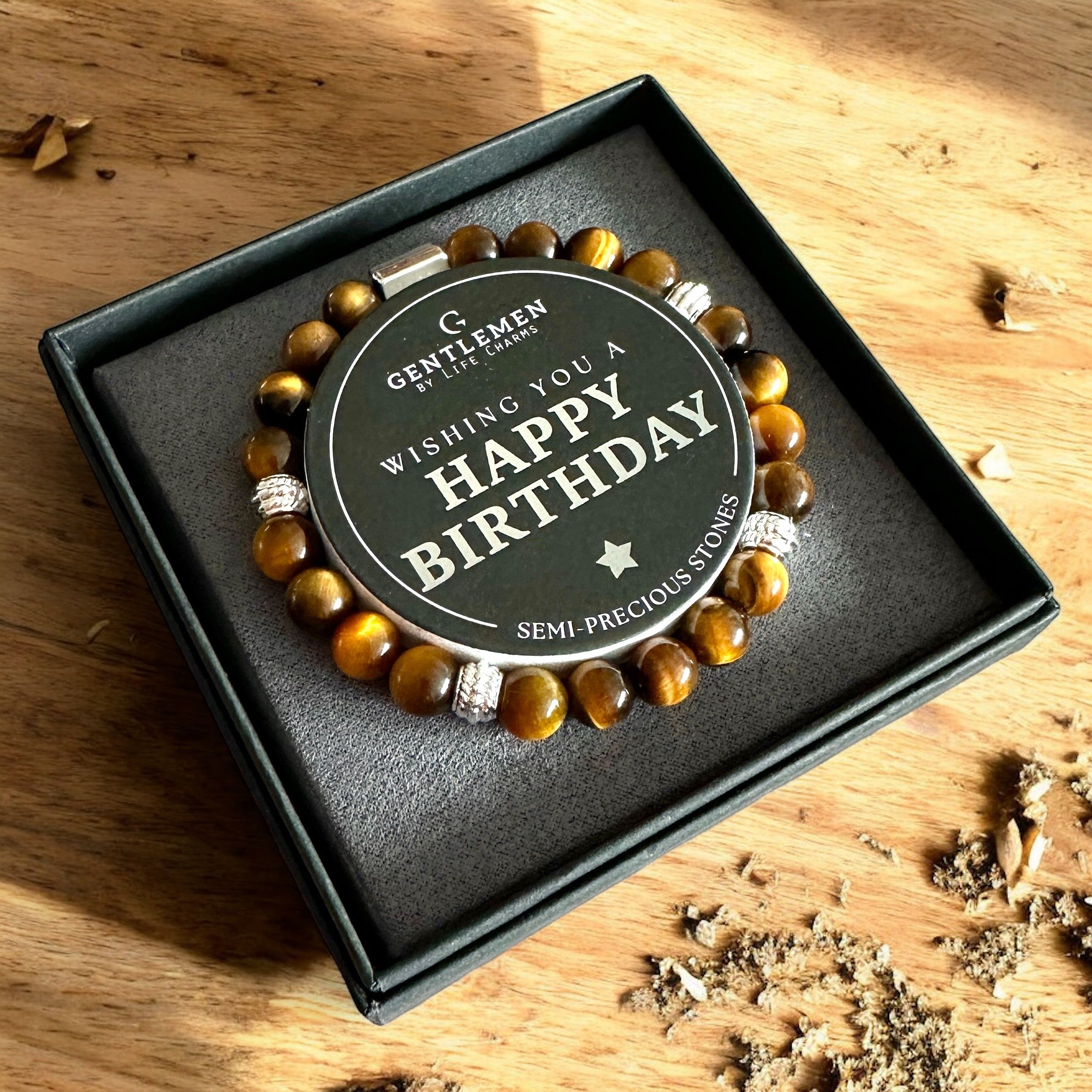 Life Charms - Happy Birthday Semi Precious Elastic Bracelet