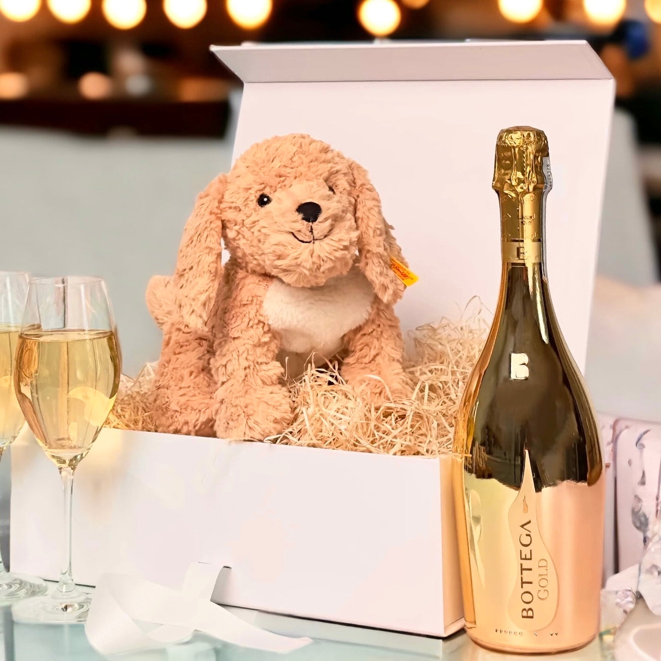 Steiff Berno Goldendoodle and Bottega Bubbles