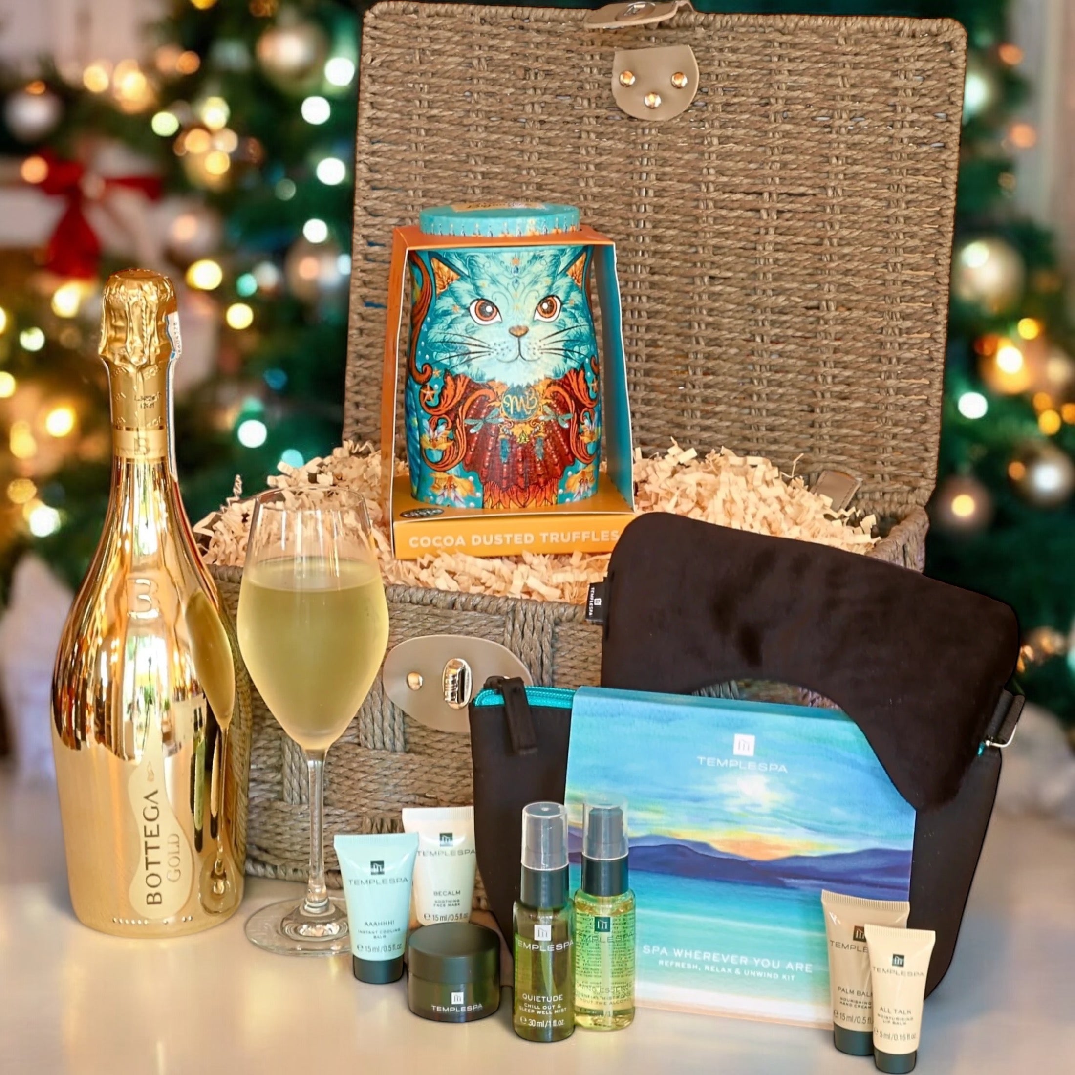 Beauty Hamper - Relax with Bubbles, Truffles & TempleSpa