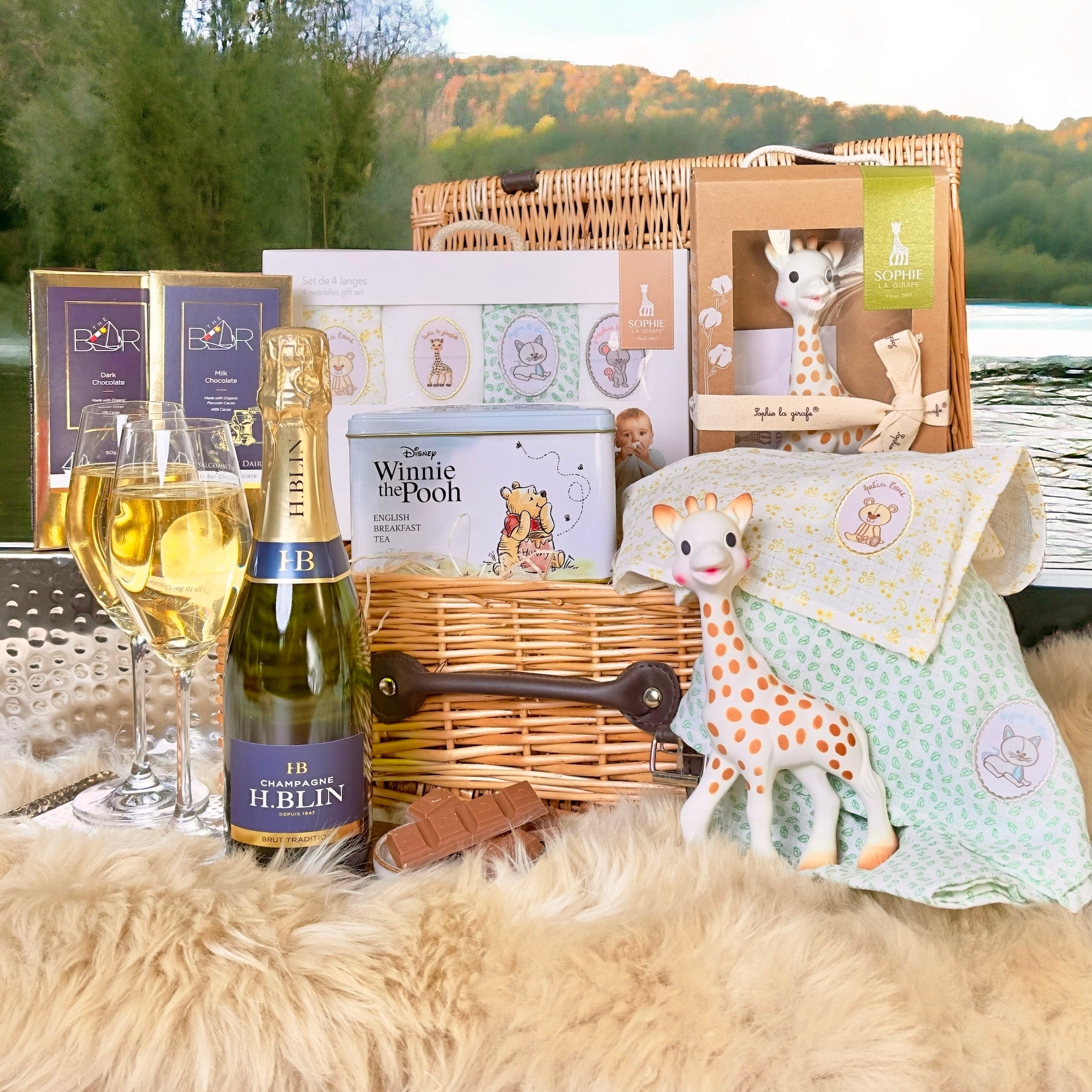 Welcome to the World Sophie and Winnie New Baby & Parent Gift Hamper