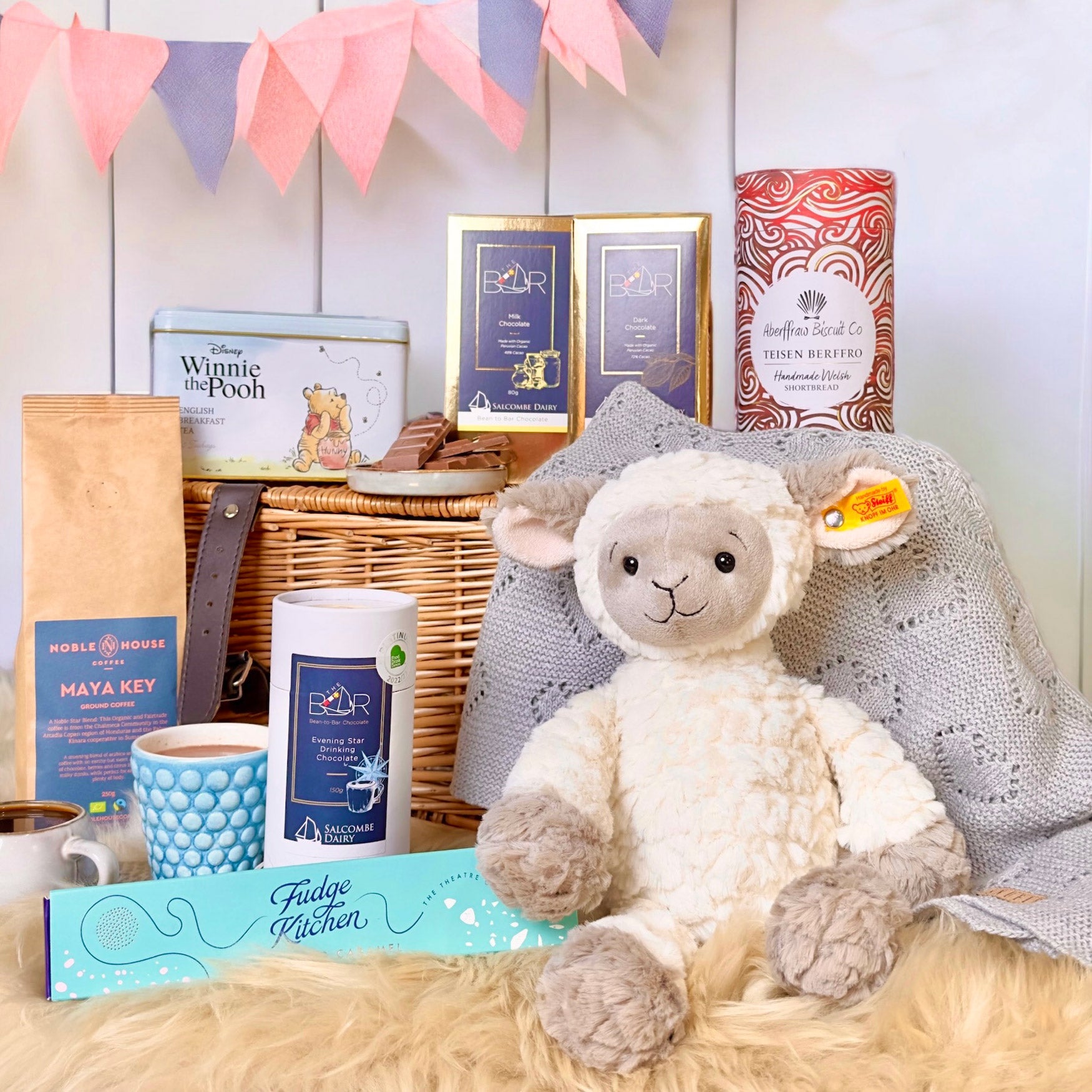 Snuggles and Smiles with Lita the Happy Lamb - New Baby & Parent Hamper