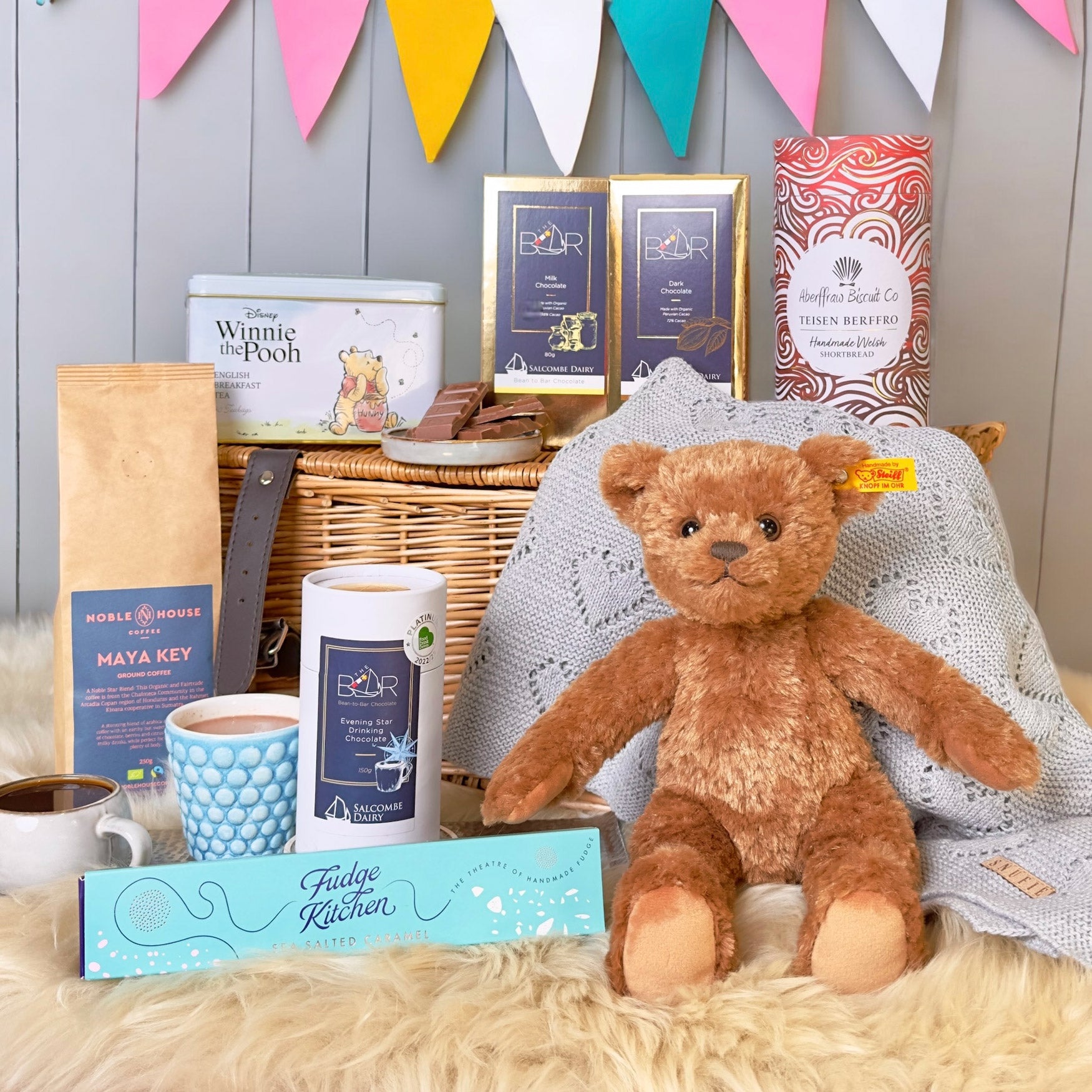 Timeless Steiff Bearly Bear New Baby & Parent Hamper