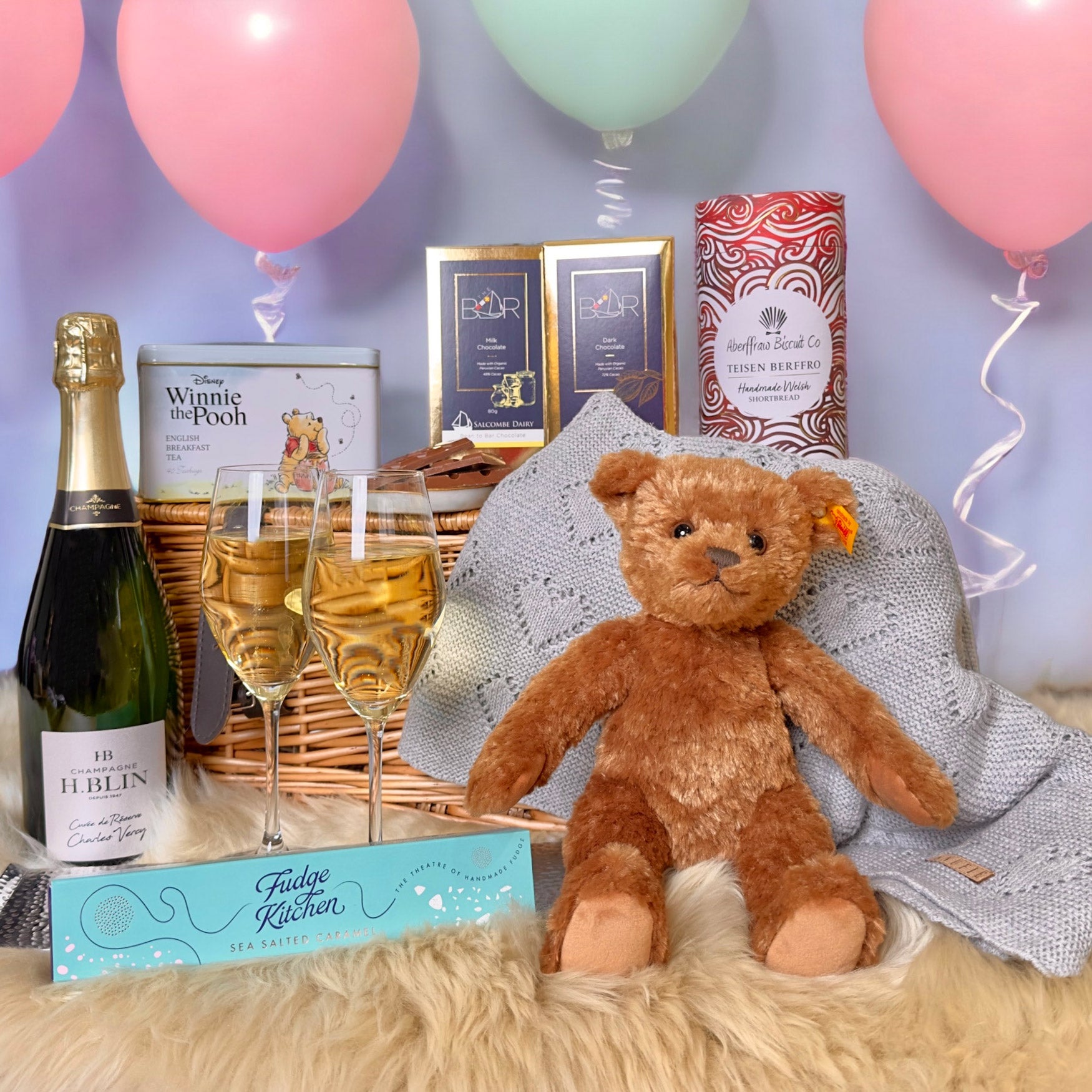 Timeless Steiff Bearly Bear New Baby & Parent Hamper