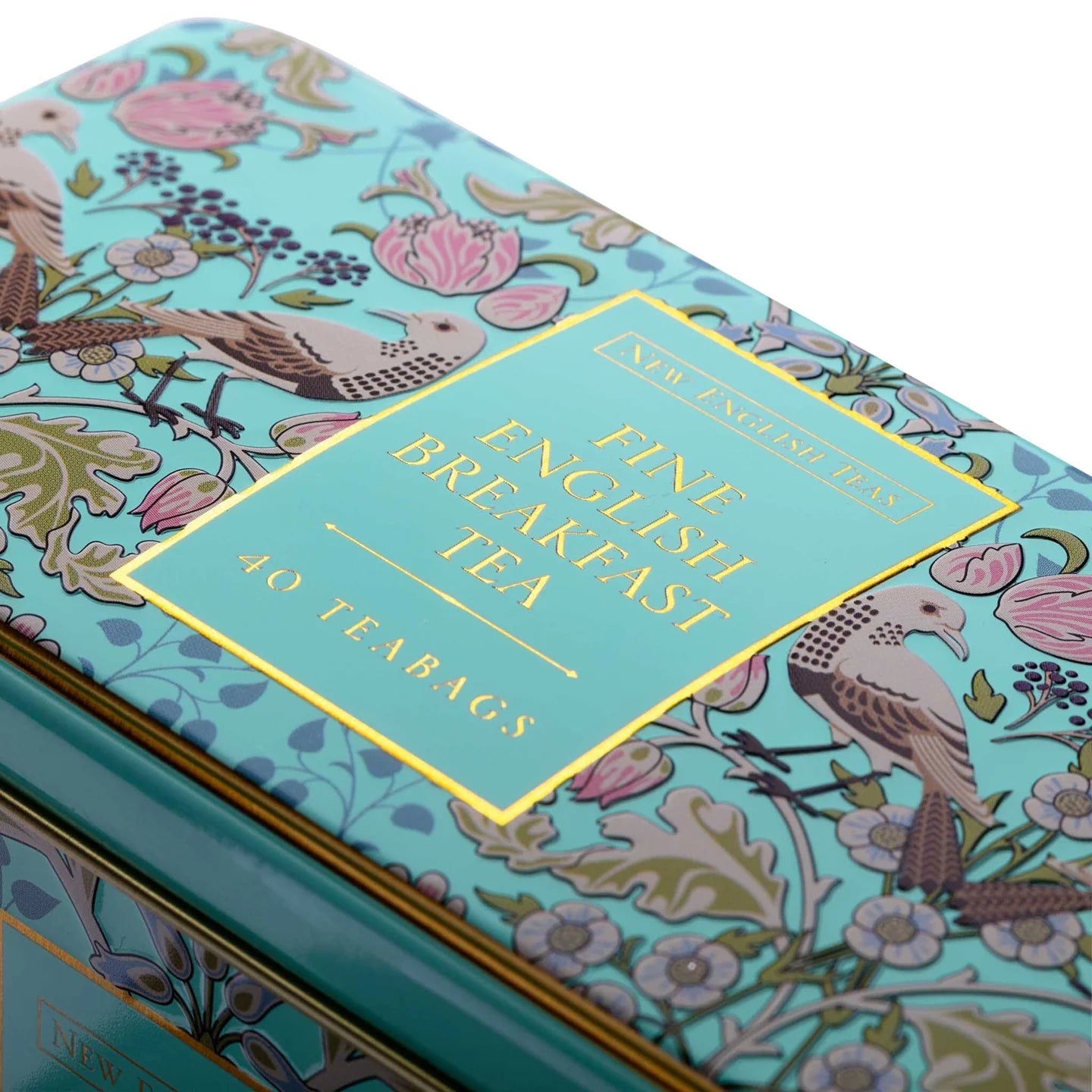 The Song Thrush Classic Tea Tin - Mint Green with 40 English Breakfast Teabags