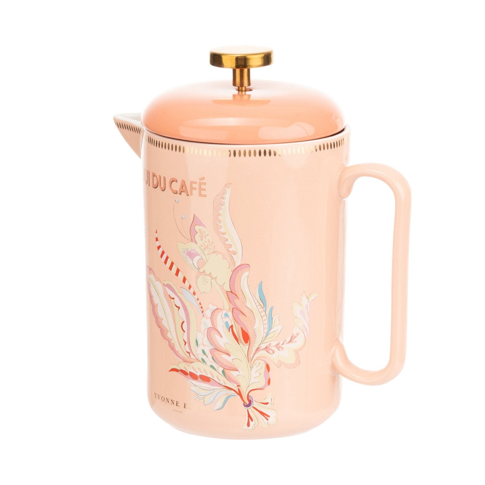 Yvonne Ellen Ceramic Cafetiere With its quirky floral design and elegant gold detailing stunning gifts from noble house hampers