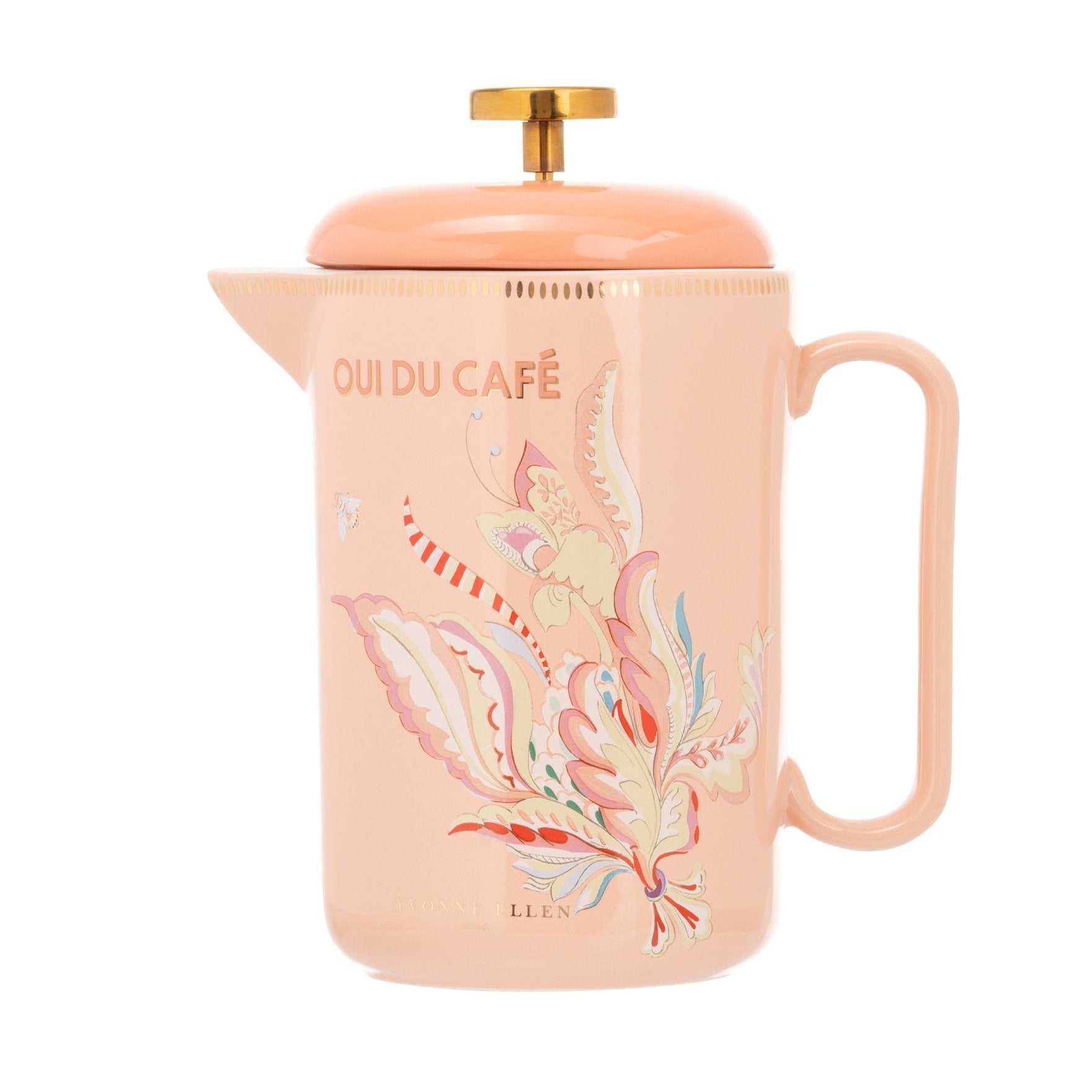 Yvonne Ellen Ceramic Cafetiere With its quirky floral design and elegant gold detailing stunning gifts from noble house hampers