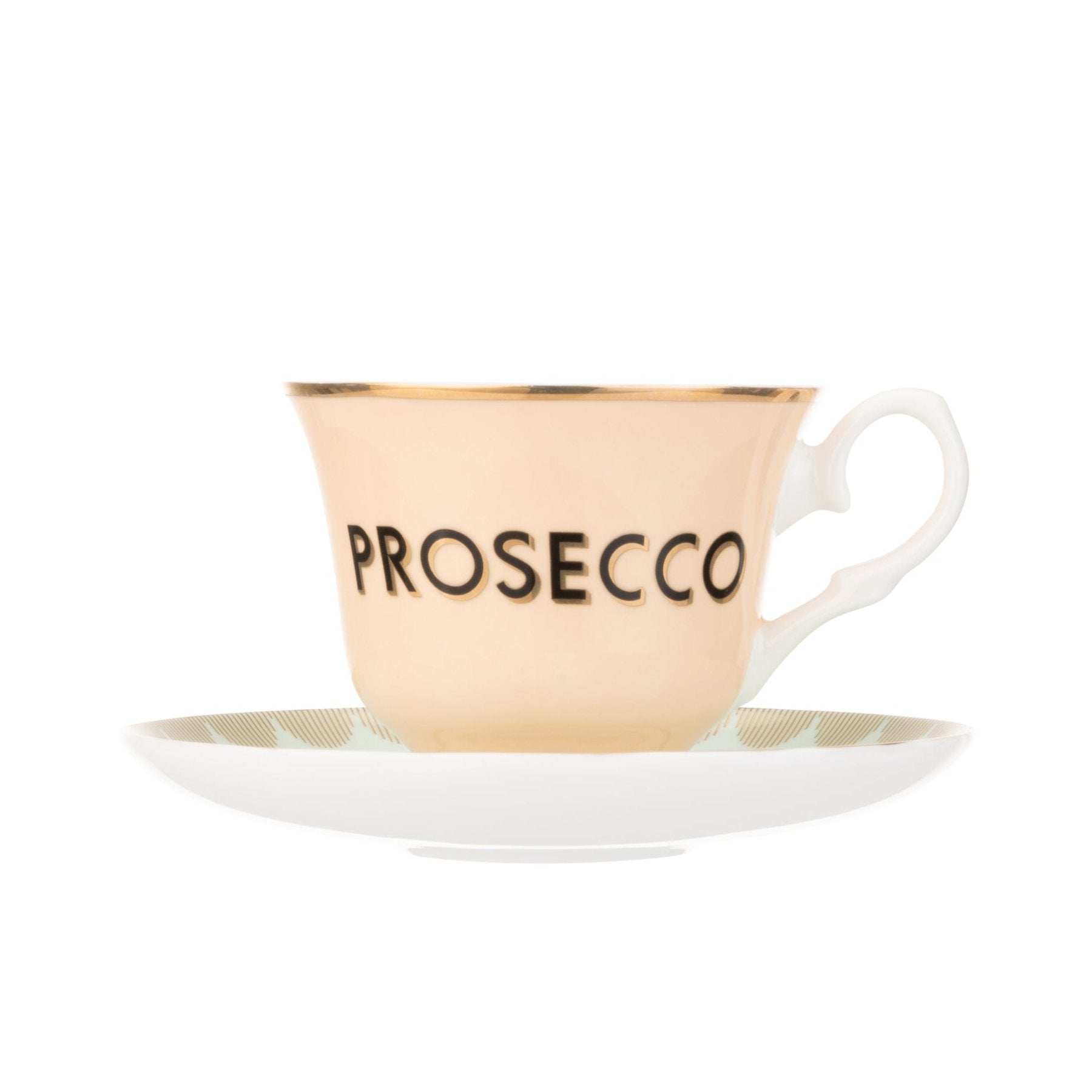 prosecco tea cup and saucer by Yvonne Ellen gift box from noble house hampers