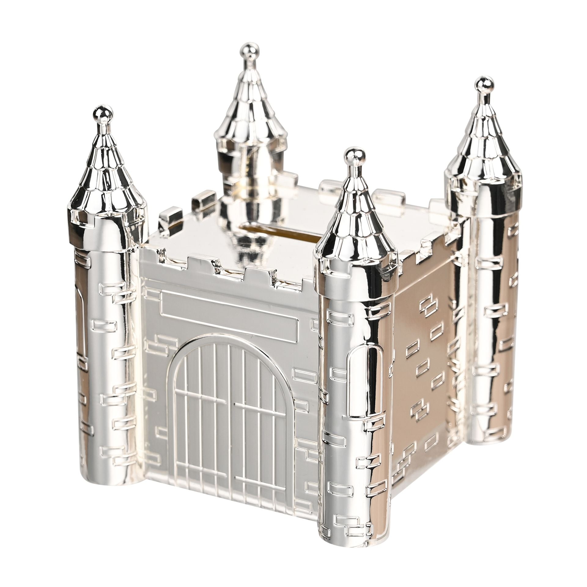 Bambino Silver Plated Money Box - Castle