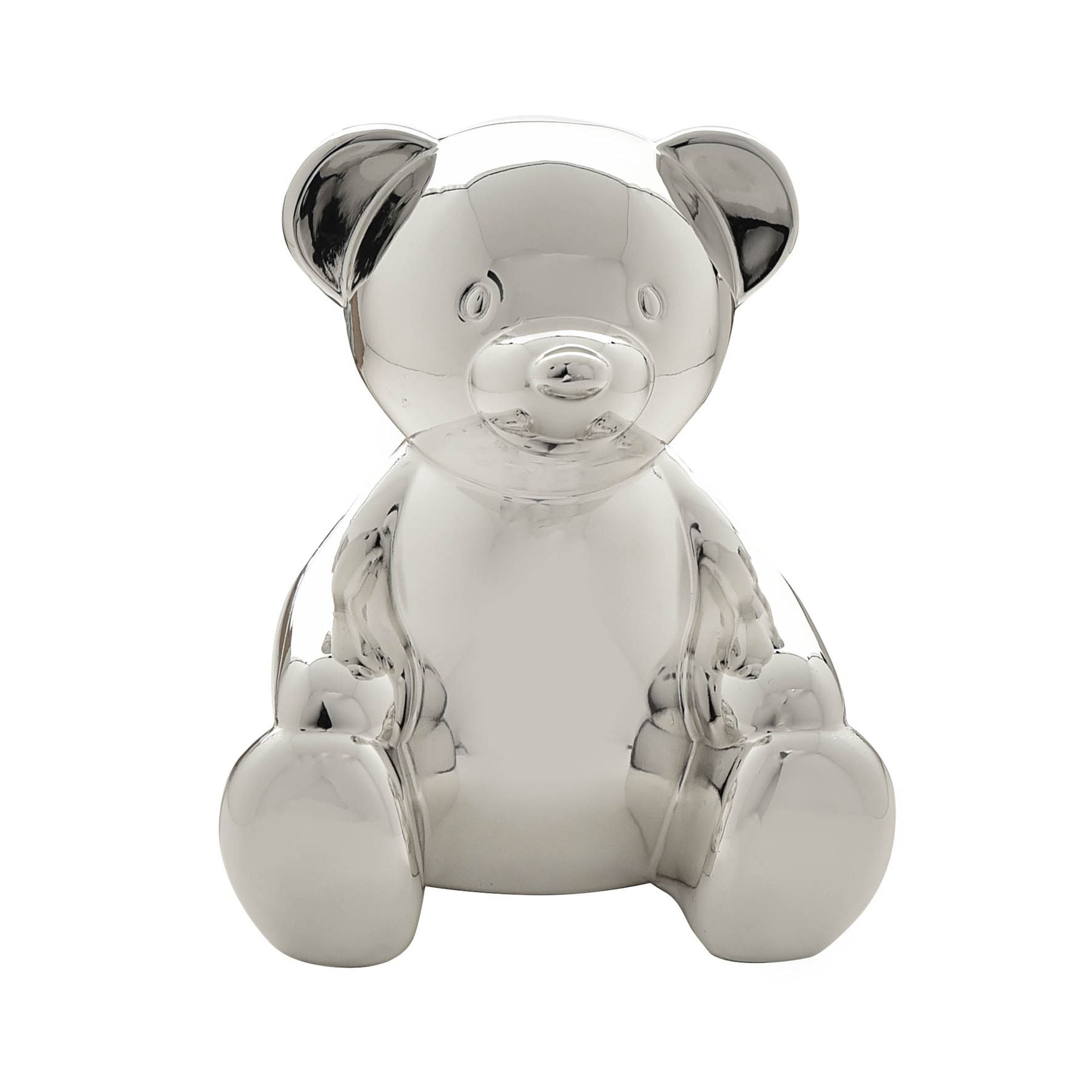 Bambino Silver Plated Teddy Bear Money Box