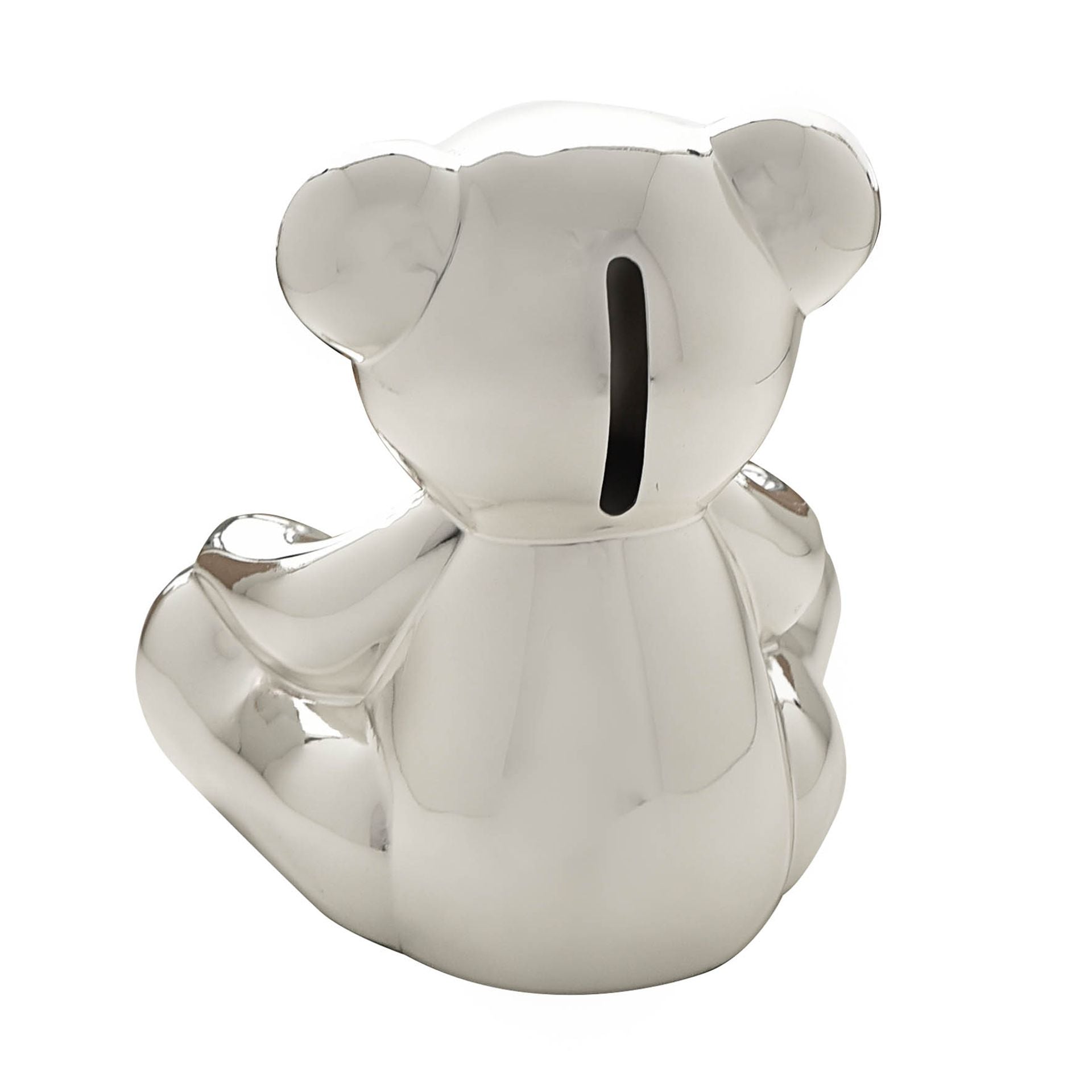 Bambino Silver Plated Teddy Bear Money Box