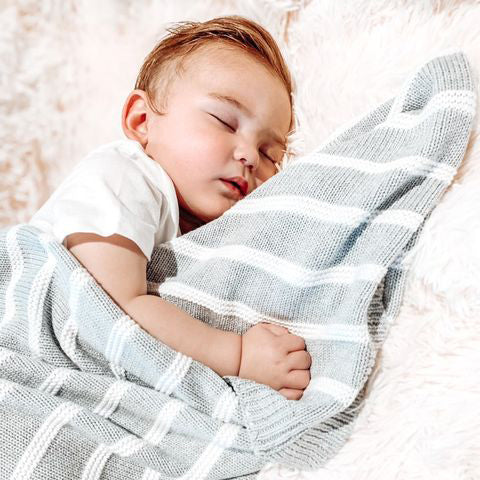 Ziggle Grey and White Stripes Blanket