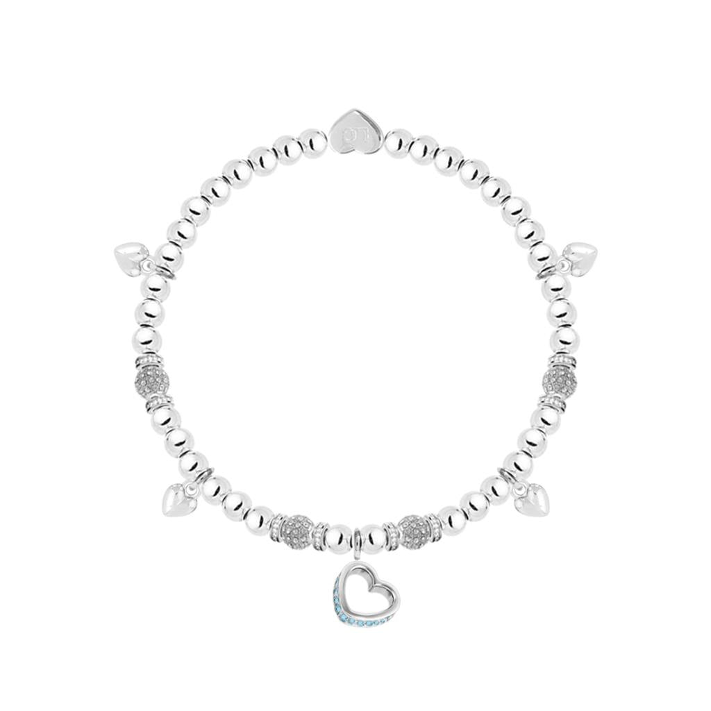 Life Charms - Baby Boy - Sparkling Heart Charm Bracelet in Flower Box