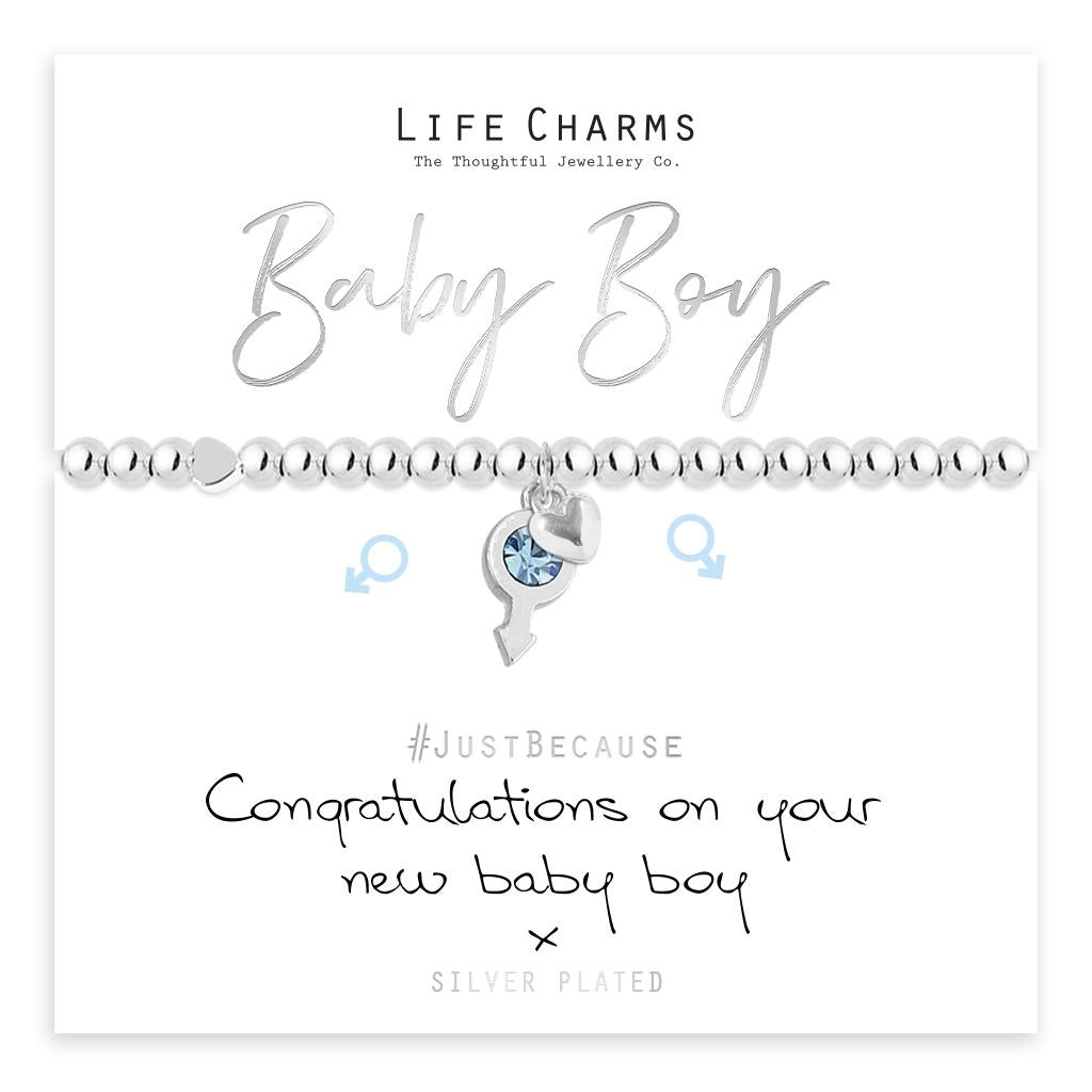 Life Charms - Baby Boy Silver Bracelet