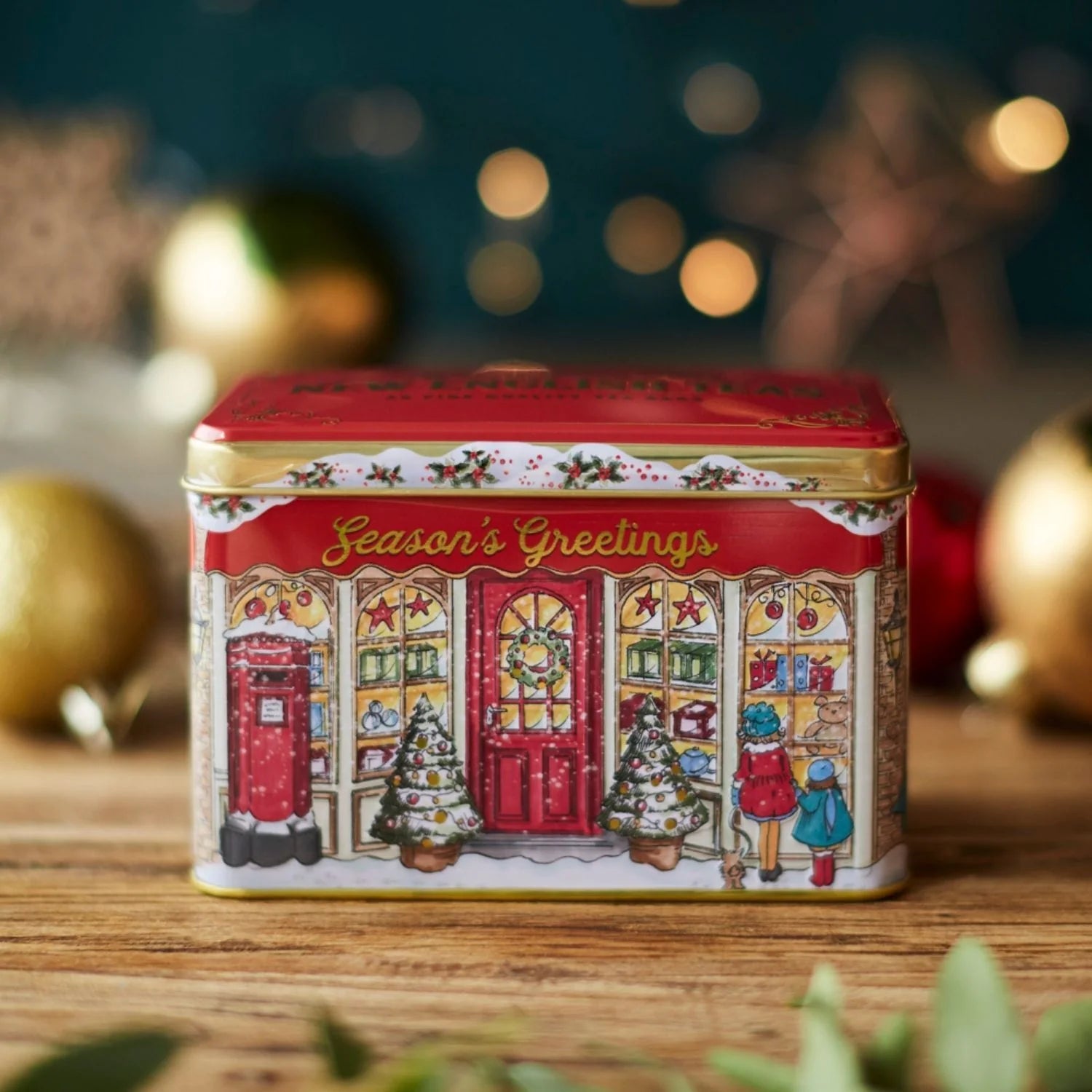 Season's Greetings Christmas Tea Tin