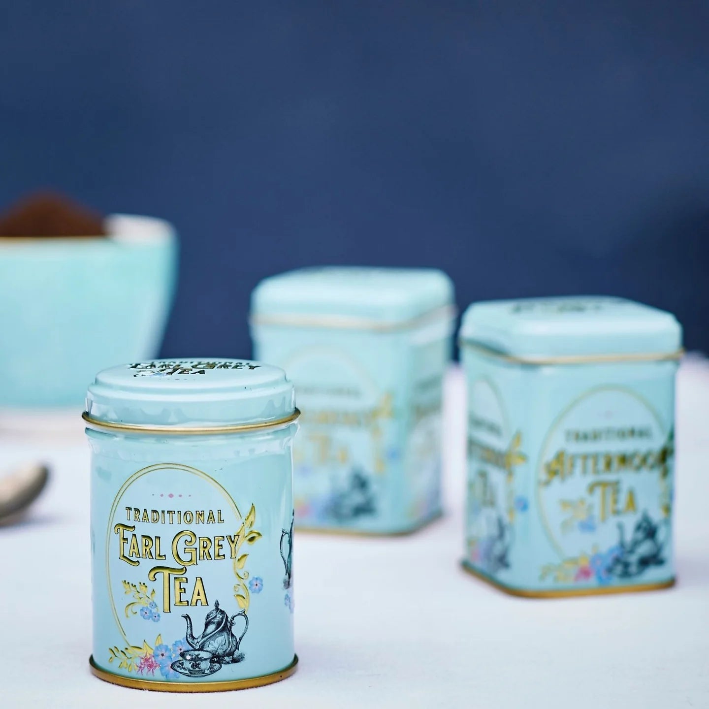 Mint Green Vintage Victorian Mini Tea Tin Gift Set