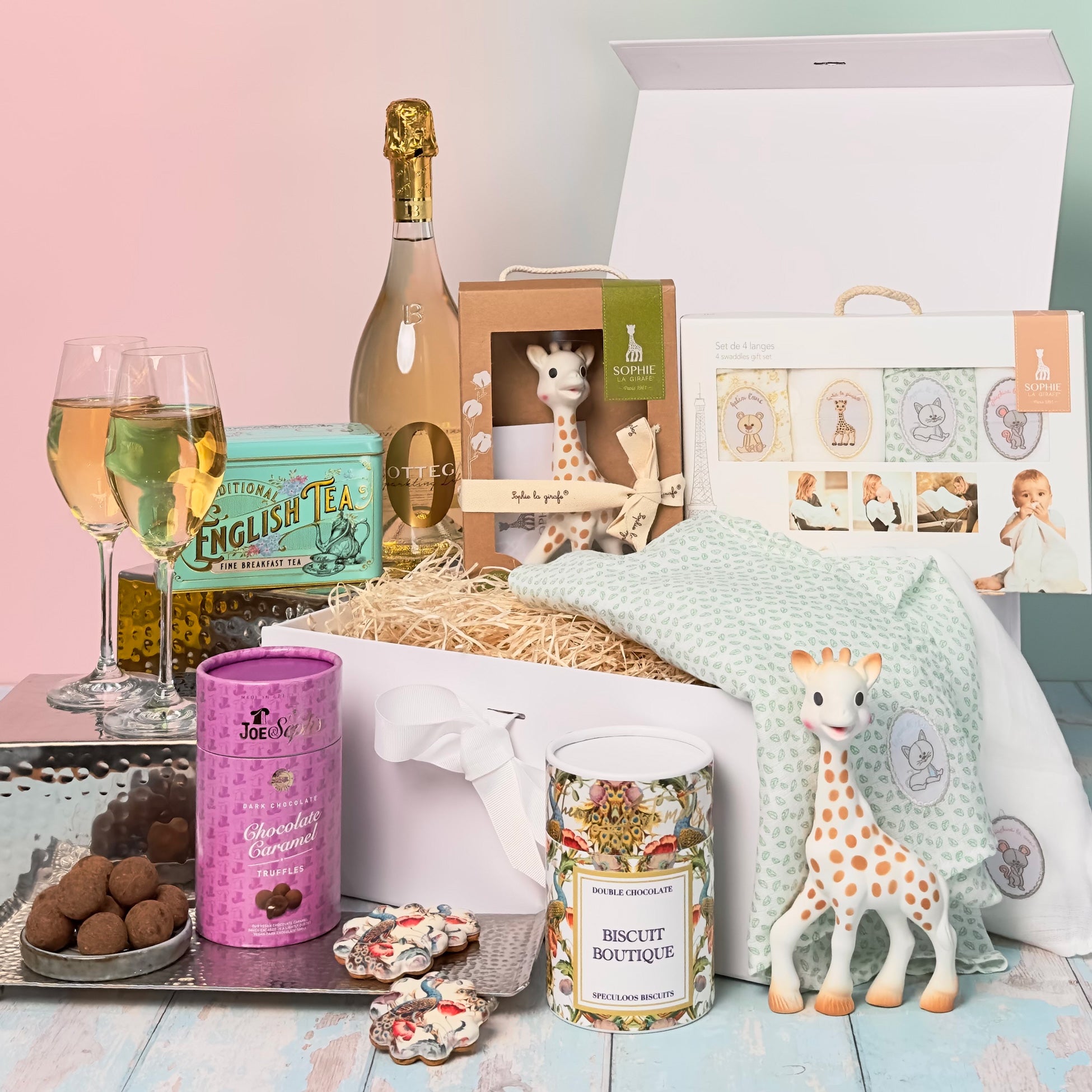 New Baby and Parent Luxury Treats Hamper with Iconic Sophie the Giraffe